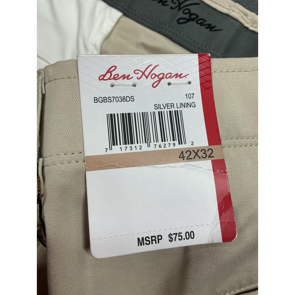Ben Hogan Pants Mens 42x32 Beige Golf Trousers Stretch Moisture Wicking UPF 15 - Picture 4 of 8